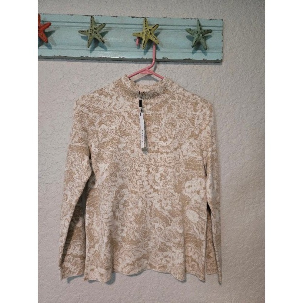 Chico's Floral Metallic Sweater
